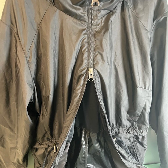 Columbia Black Hooded 2-Way Zipper Windbreaker Jacket, Woman Size Small Coat - Picture 8 of 11